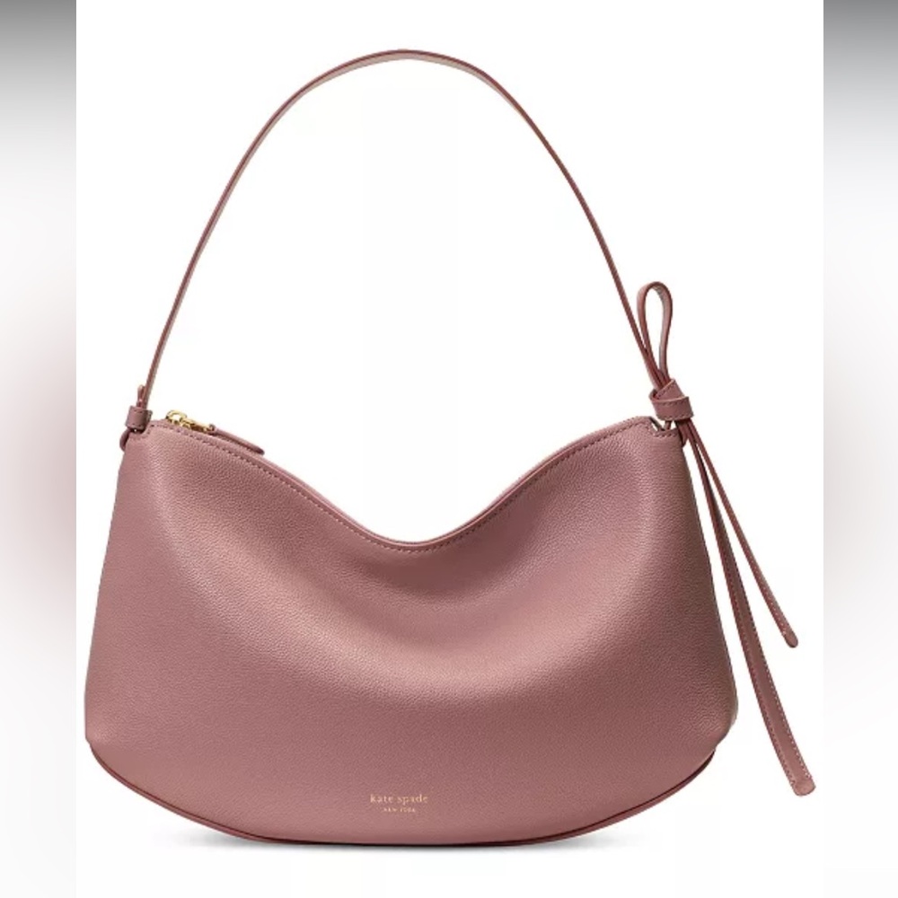 ♠️ KATE SPADE NEW YORK Loop Large Pebbled Leather Shoulder Bag, Dust Rose